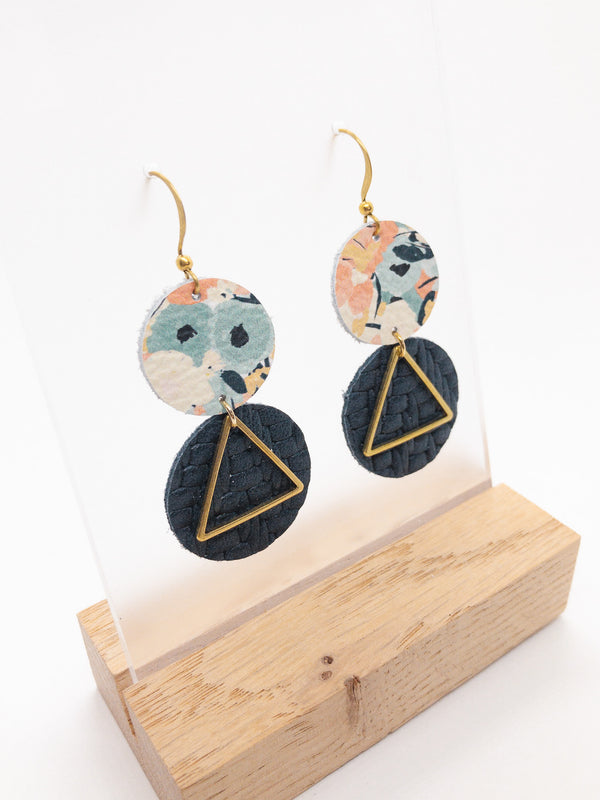 LARGE LEATHER EARRINGS | SATURDAY AFTERNOON & NAVY