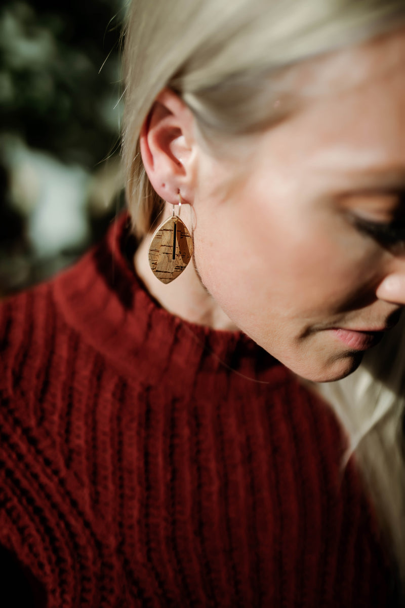 LARGE CORK EARRINGS | ROSE GOLD FLECKS