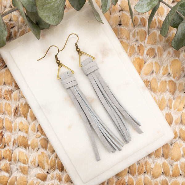 SUEDE TASSEL - PALE PEWTER GREY
