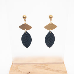 SMALL LEATHER EARRINGS | BLACK