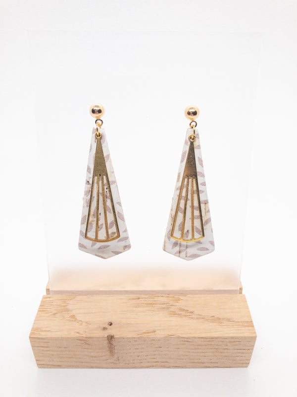 LONG DIAMOND CORK EARRINGS | WHITE MUM
