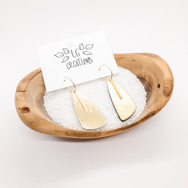 LARGE CORK EARRINGS | METALIC GOLD