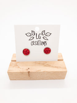 LEATHER STUDS | CHERRY RED